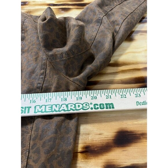 Kut From‎ The Kloth Women Faux Suede Size Medium Zip Jacket Leopard Print Preppy - Picture 5 of 16